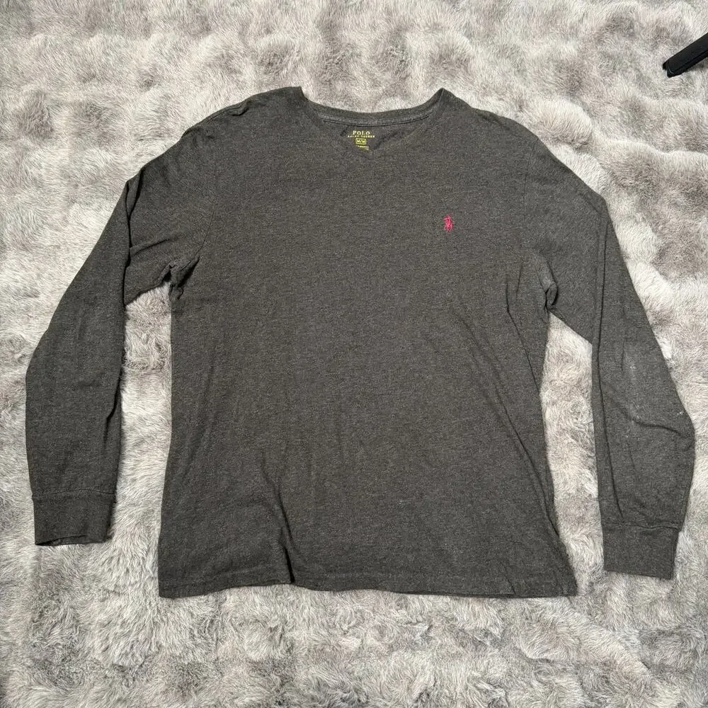 Polo Ralph Lauren Men's Grey Long Sleeve Shirt Size Medium